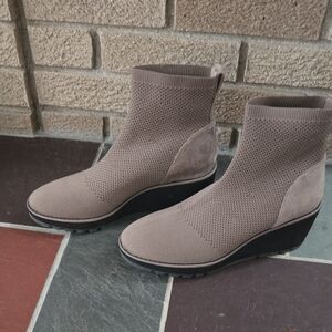 Anne Klein Taupe Wedge Ankle Boots